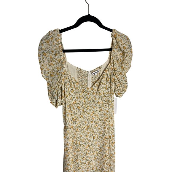 NWT Reformation Bandit Lima Yellow Floral Print Midi Dress-sz 8 - Picture 6 of 13